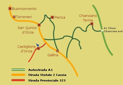 cartina con indicazioni stradali